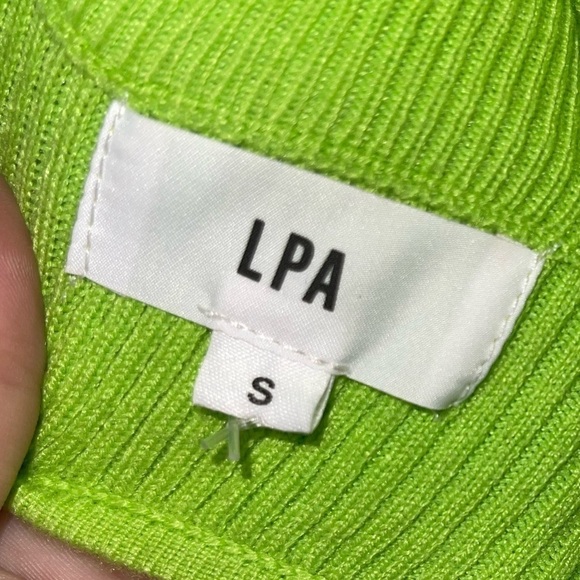 LPA x Revolve Lime Green Open Back Mock Neck Sweater Size Small - Picture 8 of 10